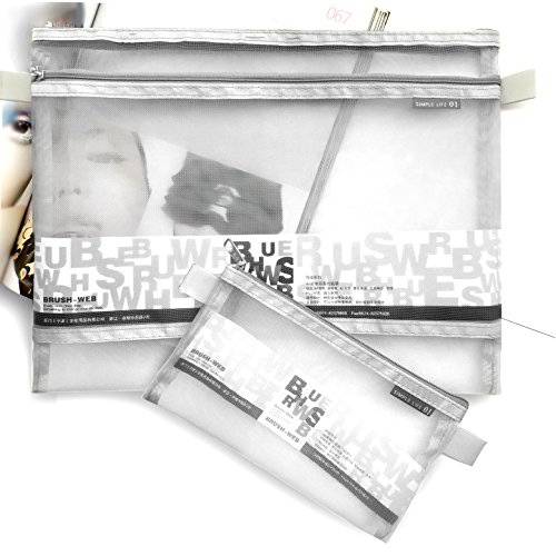 image for Surapara Mesh Zipper Bags A4 Paper File Storage Office Document Bags D