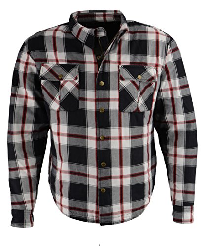 Milwaukee Performance Men's Flannel Biker Shirt With Aramid (Black/White/Red, L) - Thumbnail 4