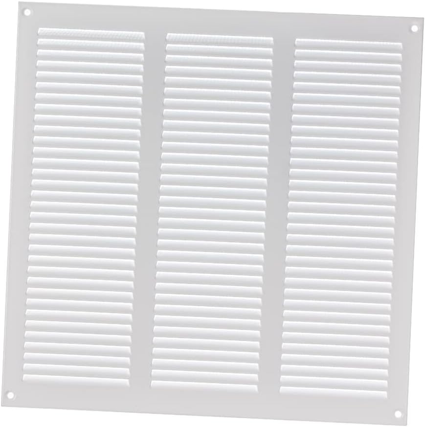 EUROPLAST 300x300mm White Metal Air Vent Grille With Insect Mesh