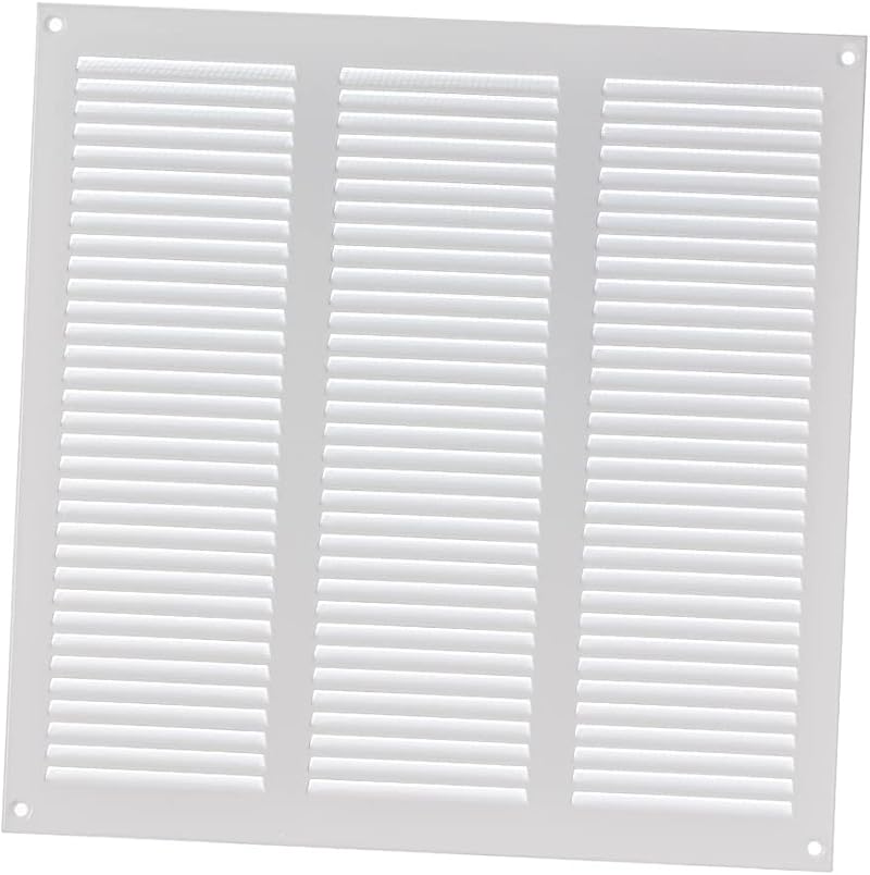 EUROPLAST 300x300mm White Metal Air Vent Grille With Insect Mesh