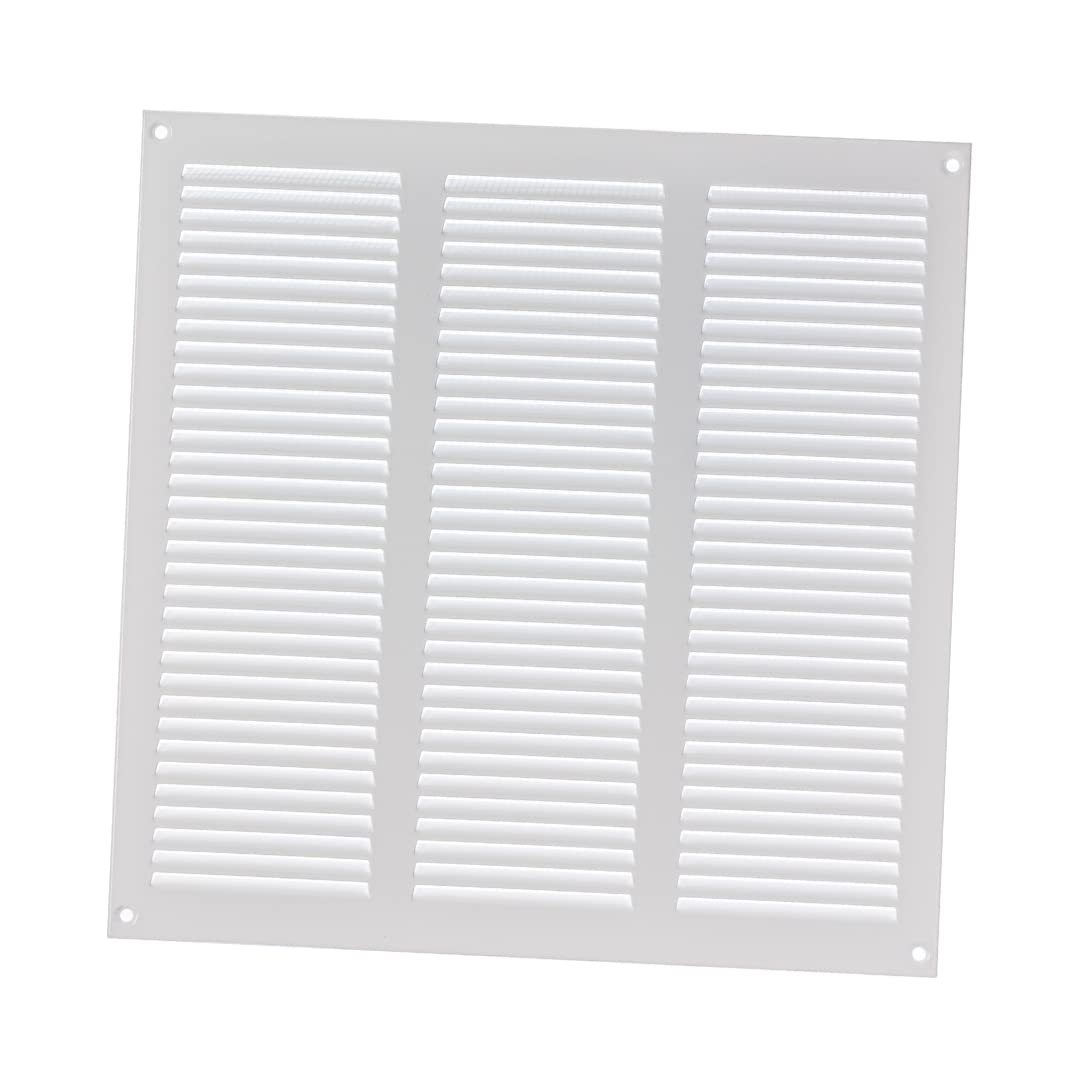 300x300mm / 12x12" inch White Metal Air Vent Grille Cover with Insect Mesh - Ventilation Cover