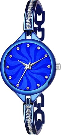 Analog Bangle Blue Dial Elegance Fashion Bracelet Watch for Women & Girls -W185 (Blue)
