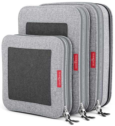 LeanTravel Compression Packing Cubes Travel Luggage Organizers with (3)