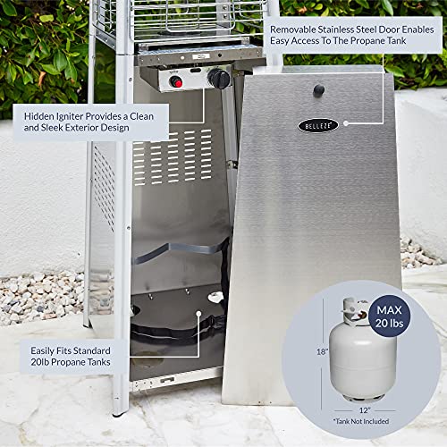 BELLEZE 42,000 BTU Gas Outdoor Pyramid Patio Heater with Tall Dancing