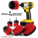 Cleaning Supplies - Drill Brush - The Ultimate Stiff Bristle Cleaning Attachment Kit - Outdoor - Fire Pit - Fountain - Scrub Brush - Garden - Patio - Grout Cleaner - Concrete - Marble - Headstones