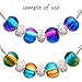 RUBYCA Mix Rainbow Gradient Murano Glass Beads European Charm Bracelet Spacer DIY Silver Color 50pcs