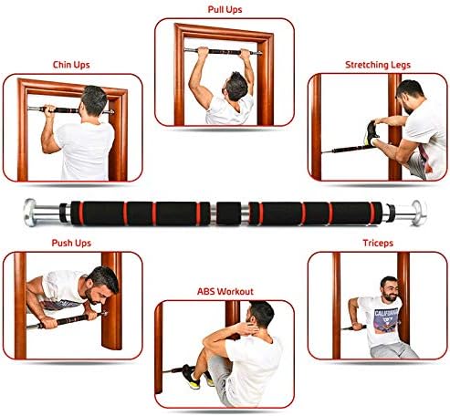 Finetoknow Pull Up Bar for Doorway with Comfort Grip Adjustable Exercise Equipment Strengthened Thickened Chin