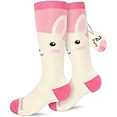 findway Kids Ski Socks, 2 Pairs Knee-high Warm Thermal Winter Snowboard Socks for Girls Boys Toddler