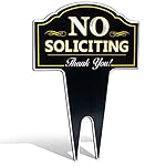 No Soliciting Tall Metal Yard Sign (Reflective)