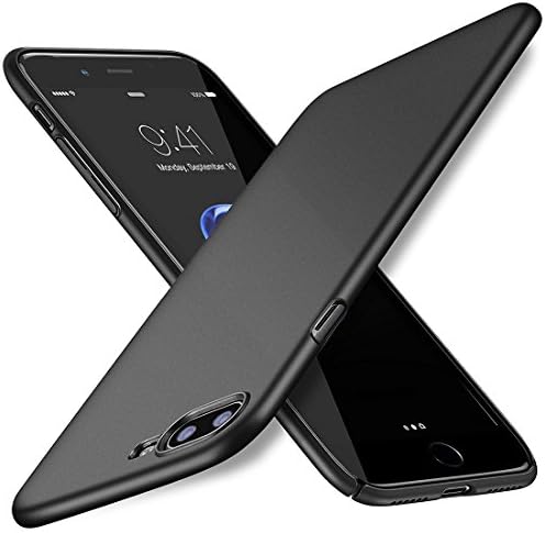 iPhone 8 Plus Case,iPhone 7 Plus Case, TRIJEN Ultra Thin + Slim Fit Shell Hard Protective Cover [Non-Slip Grip] Matte Finish Surface for Apple iPhone 8 Plus, iPhone 7 Plus Case - Space Black