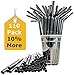Sugarman Creations Straws Heavy Duty Disposable Plastic WITH FLEX Straw, 8.66 X 0.31, Classic Black, Pack of 110 - TOP RATED STRAWS!