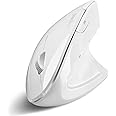 Perixx PERIMICE-813W Bluetooth Vertical Mouse - Wireless 3-in-1 Multi-Device Spec - Travelling Carry Bag - Ergonomic Right-Handed Design - White