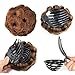 Beauty Angelbella Hair Buns Synthetic Natural Curly Chignon Hairpieces Updo Clip in/on Plastic Comb Elastic Bride Donut Wig For Women (Light Brown)