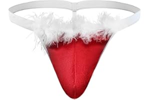 Oludkeph Christmas Underwear Men Novelty Funny with Bulge Pouch Sexy Thong Panties Briefs G-String