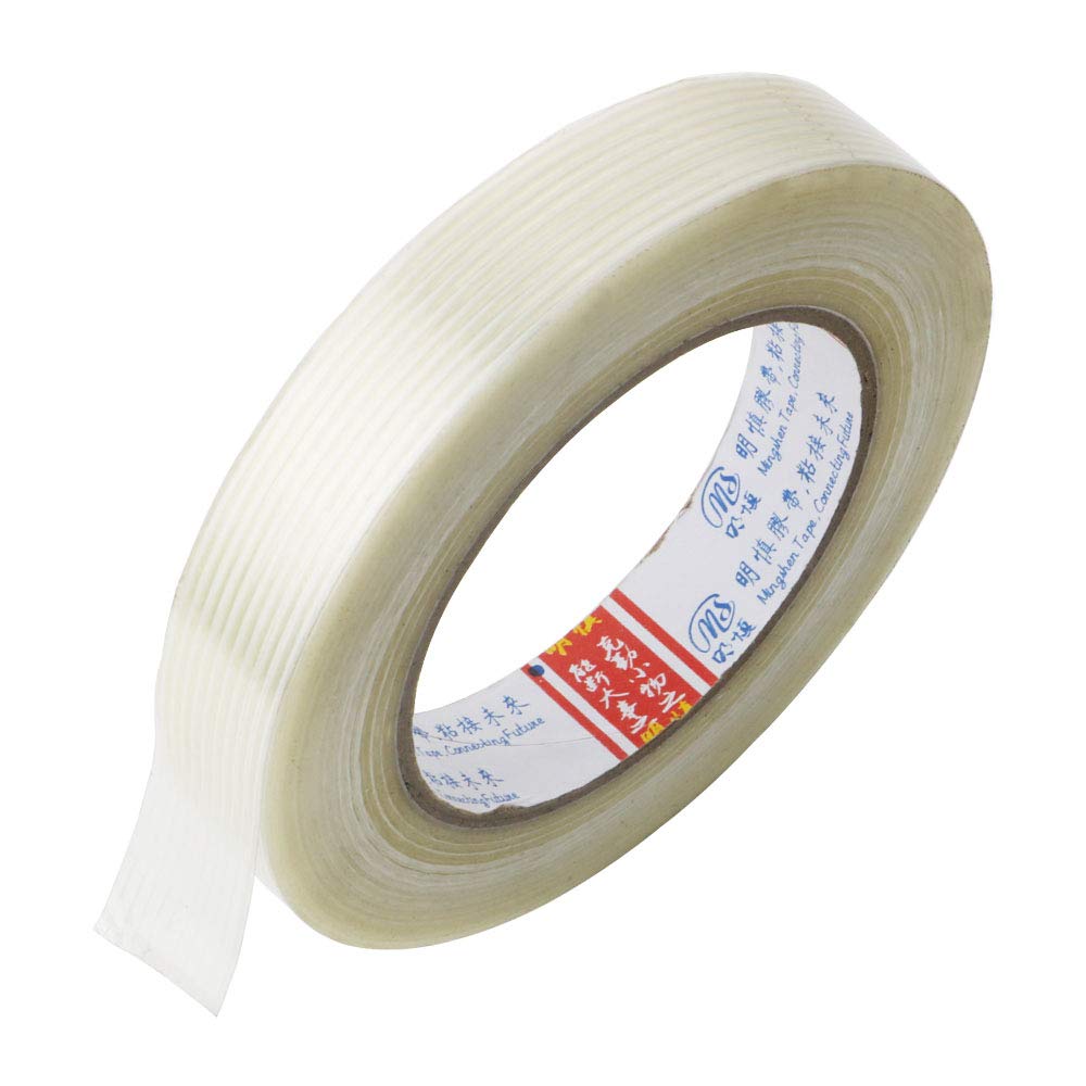 GTIWUNG 50Mx2CM Filament Strapping Tape, Fiber Glass Tape Adhesive for RC, Self-adhesive Weave Reinforced Filament Tape, Waterproof and Wear Resistant, High Viscosity and Durable