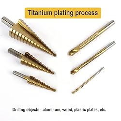 Step Drill Bit Set, Hss Titanium Serrated Twist