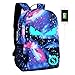 Lmeison Anime Cartoon Luminous Backpack with USB Charging Port and Lock &Pencil Case Daypack Shoulder Rucksack Laptop Bag (SkyBlue-Emo)