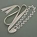 SWEETV Rhinestone Leaf Bridal Belt Thin Crystal Wedding Belt Bridesmaid Belt for Dress & Gown, Silver