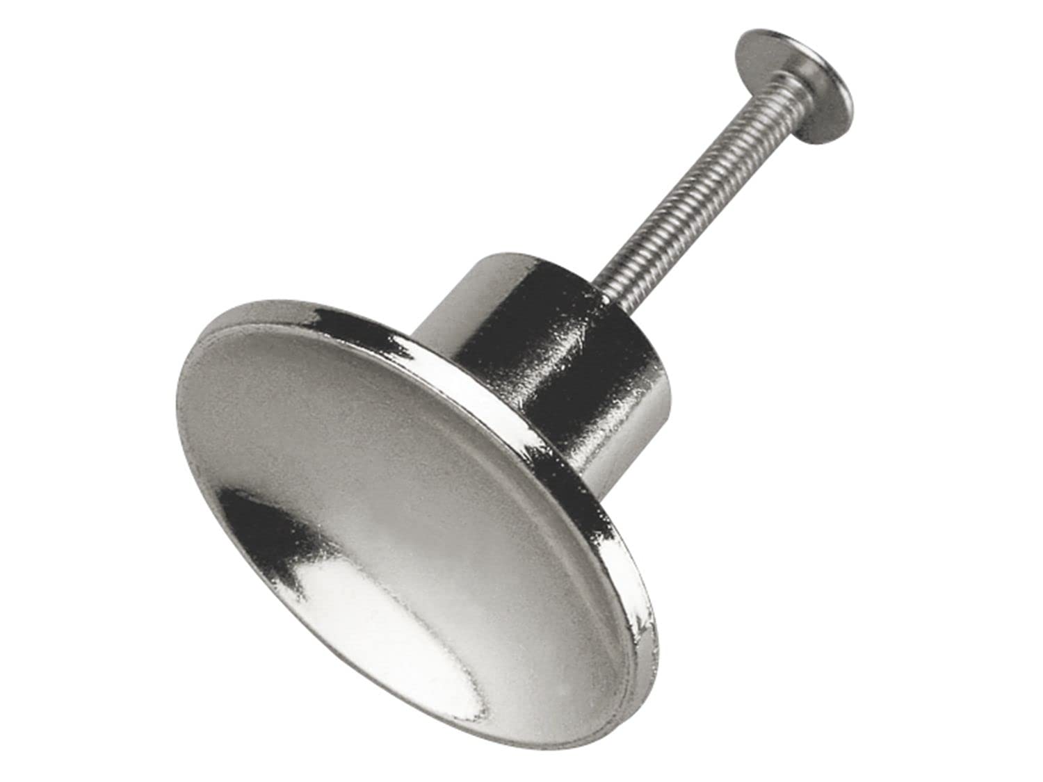 Amig - Pack of 2 Zamak Mod.30 Silver Furniture Handles with Gloss Chrome Finish | Ideal Knobs for Placing on Drawers and Doors of All Types of Furniture and Cabinets | Size: Ø25 mm