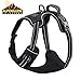 Dog Harness No Pull No Choke Adjustable Vest, Car Safety, Easy Control for Walking Hiking, 3M Reflective Oxford Material, Durable, Breathable - Small,Medium, Large & Extra Large Dog & Puppy L-Black