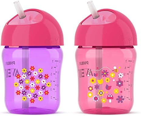 Phillips Avent Twist n Sip Straw Cups 9 oz, Girl Colors, SCF760/20 by Phillips Avent