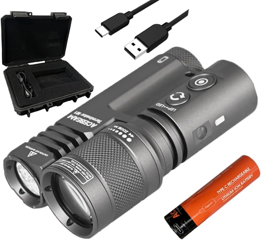 Acebeam Terminator M1 Dual Head LEP/LED Flashlight