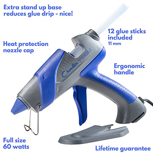 Chandler Tool Hot Glue Gun Kit w 12 Hot Glue Sticks & Patented Stand-Up Glue Gun Stand For Arts Crafts School Home Repair DIY - Thumbnail 6