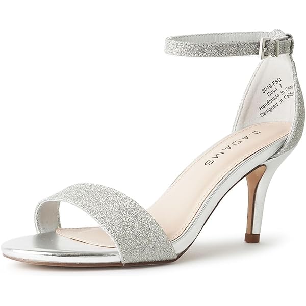 Amazon.com | NINA Womens Volanda Satin Embellished Dress Sandals Silver 6.5  Medium (B,M)