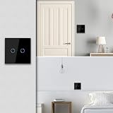CNBINGO Touch Light Switch 2-Gang 1-Way Black Glass Backlit 240V 500W view 8