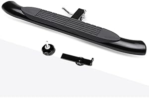 PM PERFORMOTOR Fits 2" Receiver Universal 37" x 4" Black Steel Oval Curved Hitch Step Rear Bumper Guard for Trailer Pickup Truck