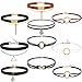 Outee 10 PCS Black Choker Necklace Set Velvet Necklace Choker for Women and Girls