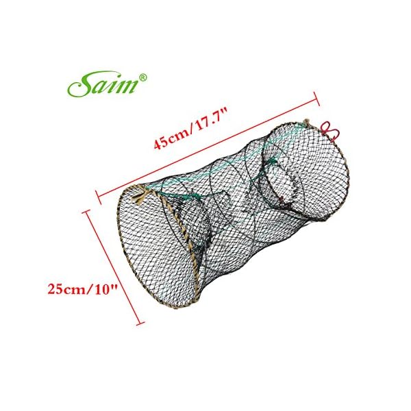 Saim-Crab-Crawfish-Lobster-Shrimp-Collapsible-Cast-Bait-Trap-Nylon-Net-25cm-x-45cm