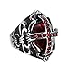 eejart 316L Stainless Steel Cross Rings for Men Inlaid Cubic-Zirconia with Vintage Engraving Pattern Jewelry Fashionable Gothic Mens Rings