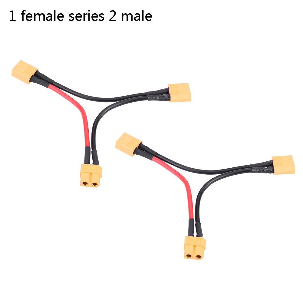 Battery Pack Connector, 2Types 2Pcs/Set XT60 Series Battery Pack Connector Adapter Cables for RC Lipo(1 Female to 2 Male)