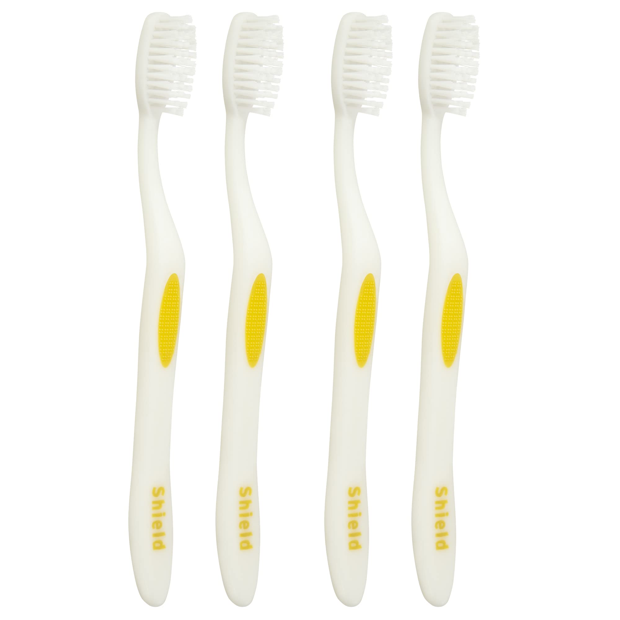 Shield Care Smokers Toothbrush with Hard Filaments, Elongated Neck Design, Removes Stains (Expert Care - Hard Bristles) - Adult Toothbrush 4 Count (Pack of 1)