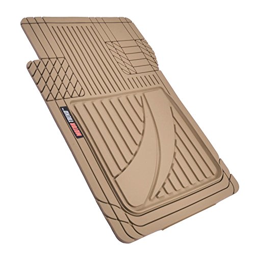 Motor Trend OF-793-BG FlexTough Advanced Performance Mats-3pc Rubber Floor Mats for Car SUV Auto All Weather Plus-2 Front & Rear Liner (Beige
