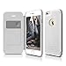 iPhone 6S Plus Case, elago [Leather Hole Flip] - [Card Slot][Screen Protection][Premium Hybrid Construction] - for iPhone 6/6S Plus (White)