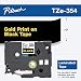 Brother Genuine P-Touch TZE-354 Tape, 1" (24 mm) Standard Laminated P-Touch Tape, Gold on Black, Laminated for Indoor or Outdoor Use, Water-Resistant, 26.2 ft (8 m), Single-Pack primary