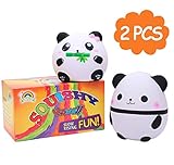 AOLIGE Panda Toys Kawaii Valentine Gifts for Birthday and Animal Toy Festival Decorations Scented Squishies Pack of 2