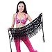 MUNAFIE Women's Belly Dance Hip Scarf Performance Outfits Skirt Festival Clothing Black,One Size