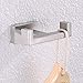 Double Robe Hook, APLusee SUS304 Stainless Steel Square Prong Utility Dual Coat Towel Holder, Contemporary Kitchen Toilet Bathroom Accessorizes, Brushed Nickel