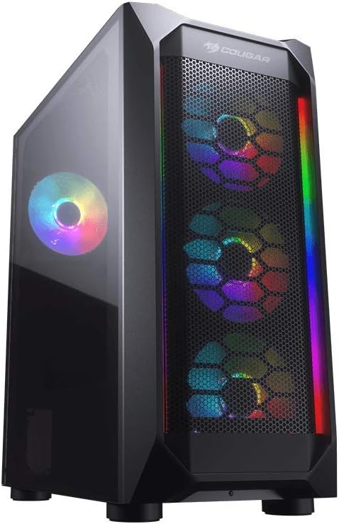 COUGAR MX410 Mesh-G RGB Mid-Tower Case Tempered Glass 4x RGB Fans Airflow