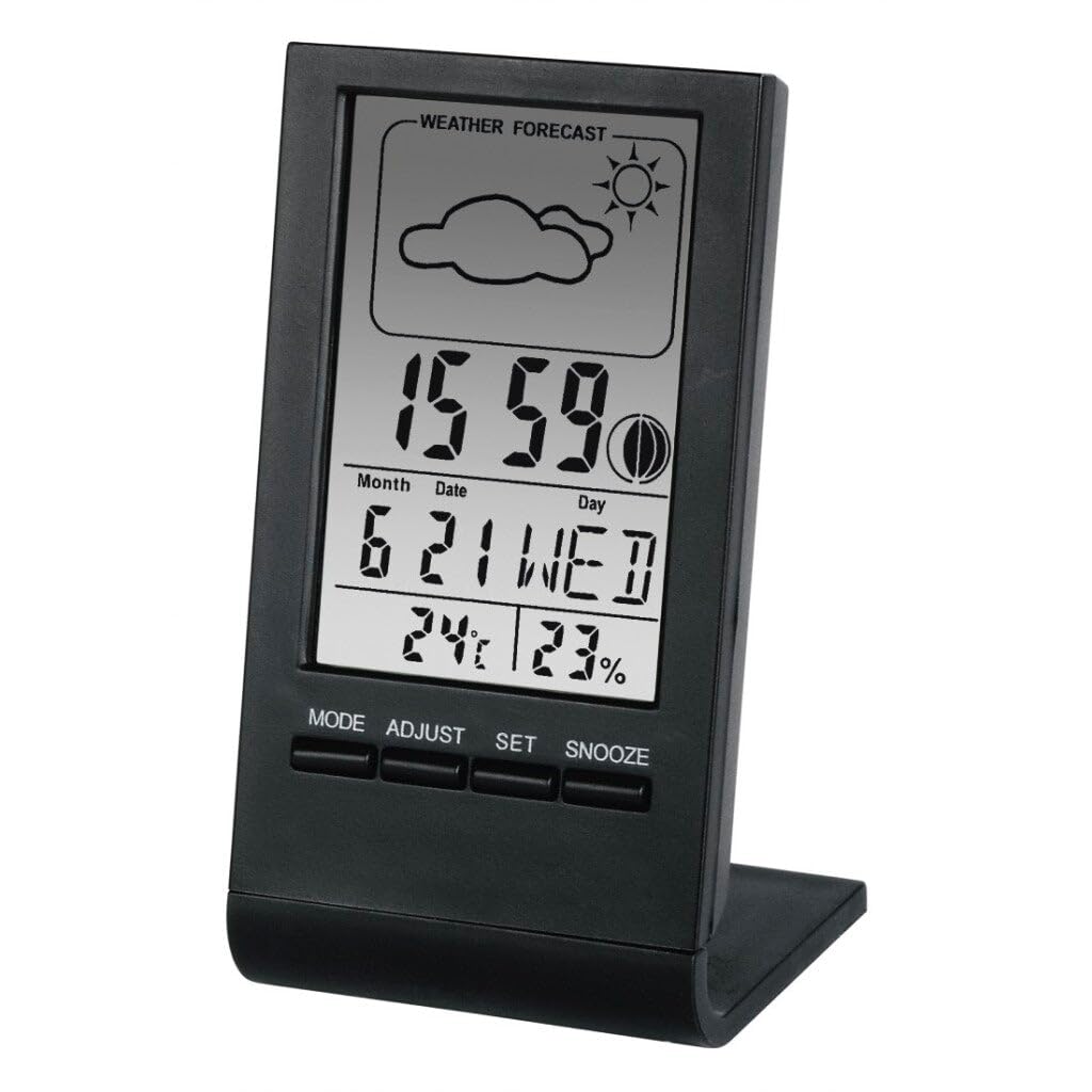 Hama | "TH-100" LCD Thermo/Hygrometer | With Clock | Black