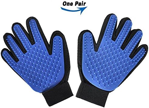 Accfun Pet Grooming Glove with Adjustable strap, Pet Deshedding Glove, Mitts, Right Handed Hair Removal Brush, Deshedding Comb For Long &amp; Short Fur for Dogs &amp; Cats &amp; Horses &amp; Bunnies[2 Pack]