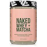 Naked Whey + Matcha Protein 1LB - All Natural Grass Fed Whey Protein Powder and Organic Matcha Green Tea - GMO, Soy, and Gluten Free Aid Muscle Growth and Recovery 16 Servings