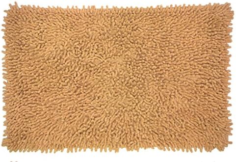 Family Home Signature Solid Shaggy Ultra Soft 100% Chenille Cotton Bath Rug Mat 27" X 45" (Coral Gold)