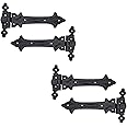 Adonai Hardware Adonijah Antique Cast Iron Strap T Hinge (7.9" x 4 Pack, Matte Black) for Barn Doors, Gates, Kitchen Cabinets, Sheds, Wooden Box, Furniture, Cedar Chest and Trunks