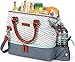 Arctic Zone Dual Compartment Insulated Lunch Tote, Woven Geo - Gray/White