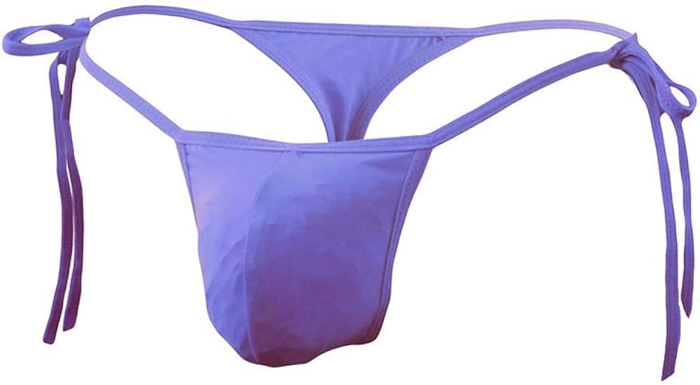 Mens Sexy ice Silk Bikini Tie Side G String T Back Thongs Briefs