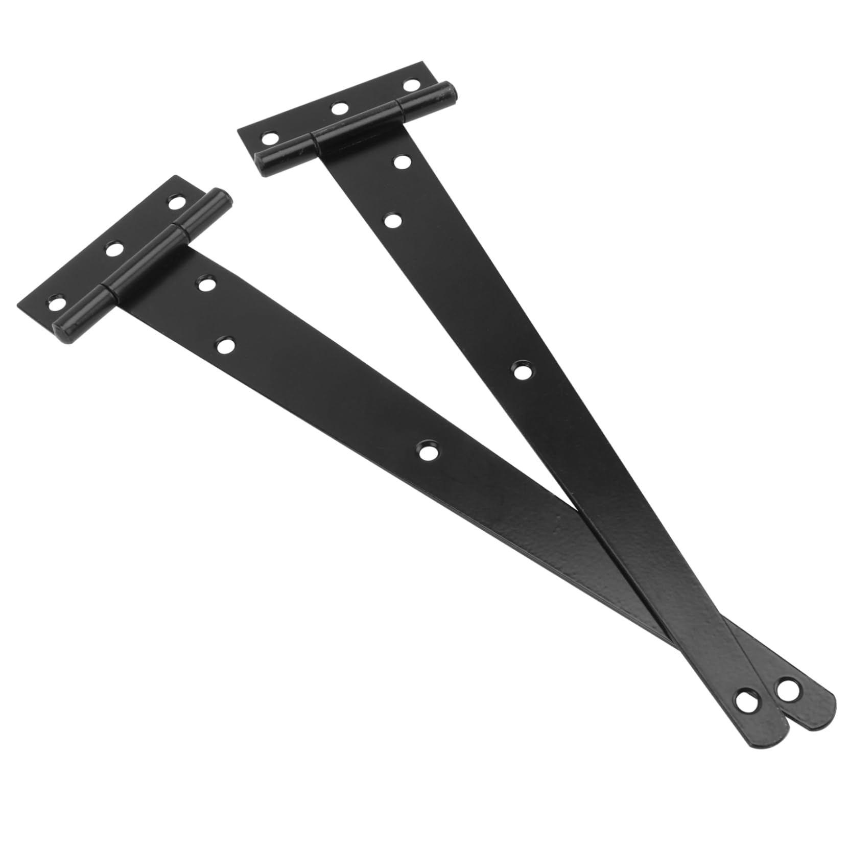 Yarnow 2pcs T Hinges Heavy Duty Hinges Strap for Storage Shed Door Barn Door Gates 10 Inches (Black)
